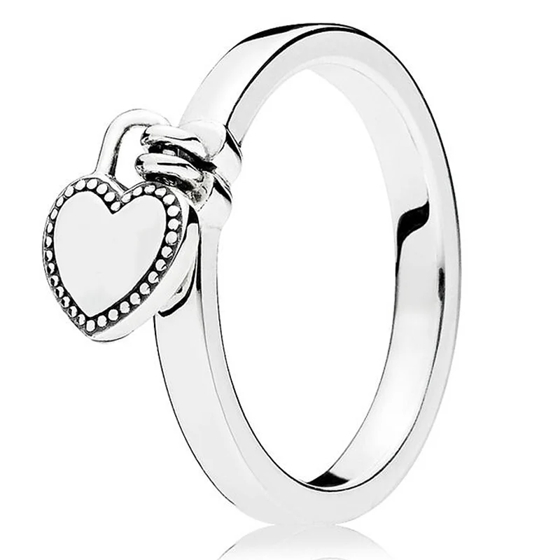 

30 Styles 925 Sterling Silver Ring Heart-shaped Padlock Love Eternity Entwined Two-tone Signature Ring For Women Fashion Jewelry