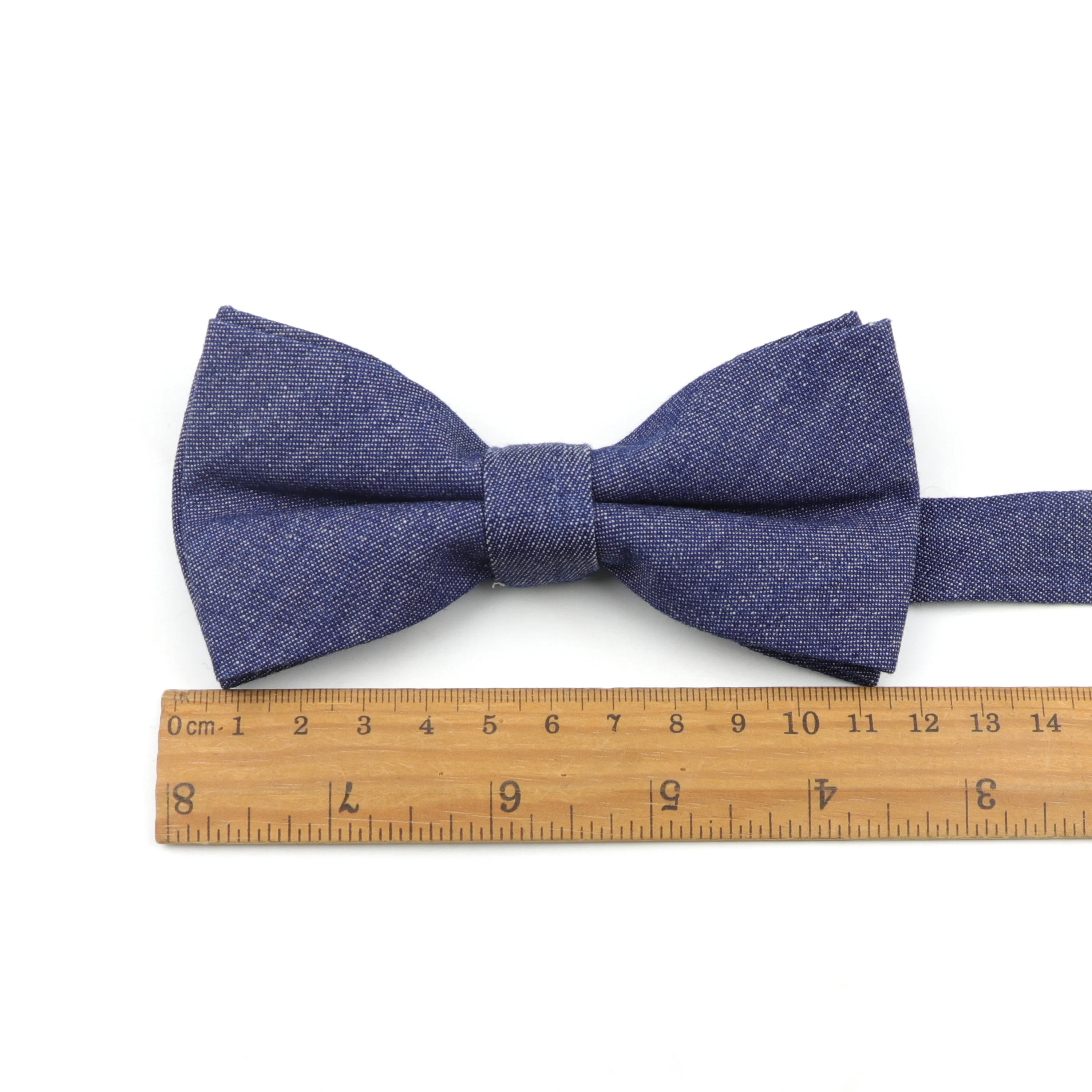 Хлопковый джинсовый галстук бабочка гибкий Гладкий Свадебный бабочка|Мужские