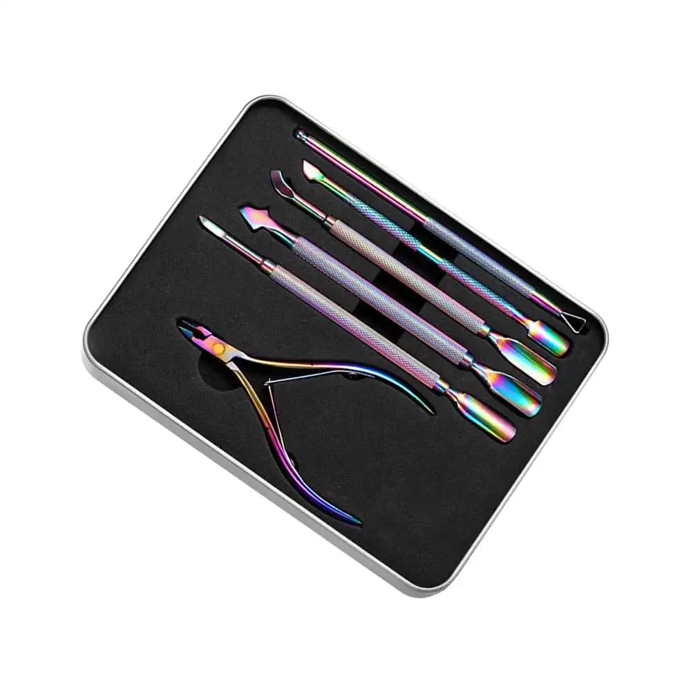 

Nail Art Cuticle Pusher Nail Polish Remover Stainless Steel Nail Scissors Tweezers Cuticle Pusher Beauty Nail Manicure Tools