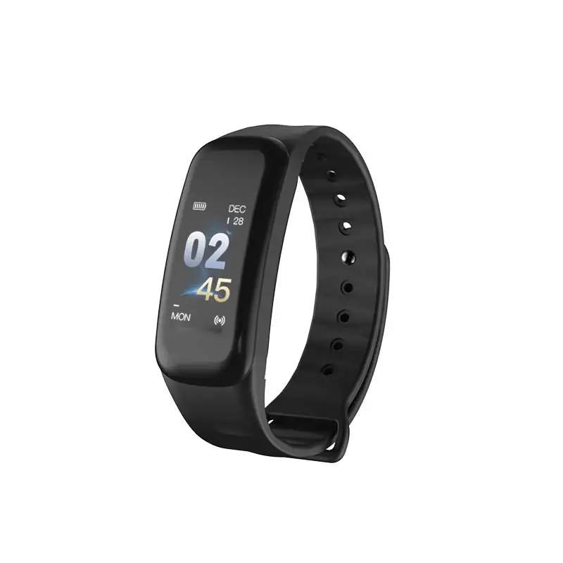 Черный C1S Wearfit смарт-браслет часы измерение артериального давления монитор сердечного ритма Cardiaco фитнес-трекер умный Браслет - Цвет: Черный