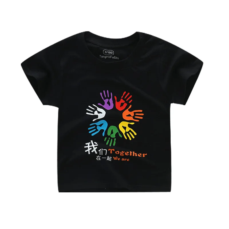 Летняя одежда для малышей с коротким рукавом мальчиков и девочек хлопковое