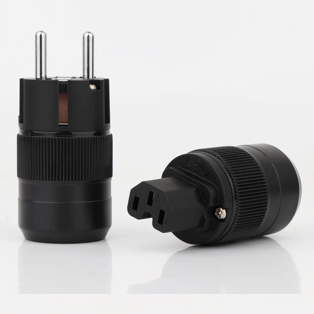 Пара High End родием EUR Schuko EU Мощность Plug & IEC разъем питания кабель Разъем|power plug|schuko