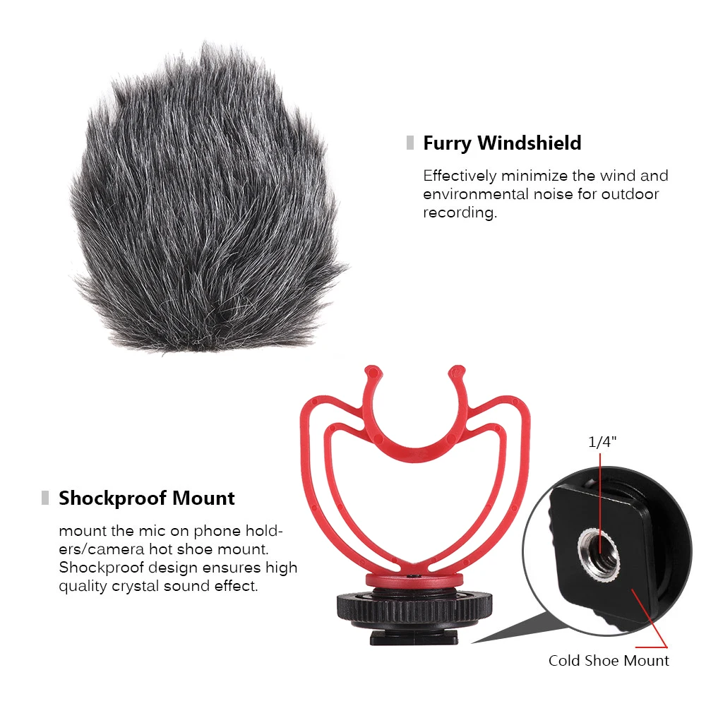 Внешний микрофон Andoer металлический видеомикрофон с разъемом 3 5 мм для смартфонов