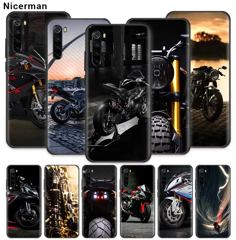 Классический мотоциклетный чехол для Xiaomi Redmi Note 9S 9 Max 8T 7 8 K30 Zoom K20 Pro 6 8A силиконовый