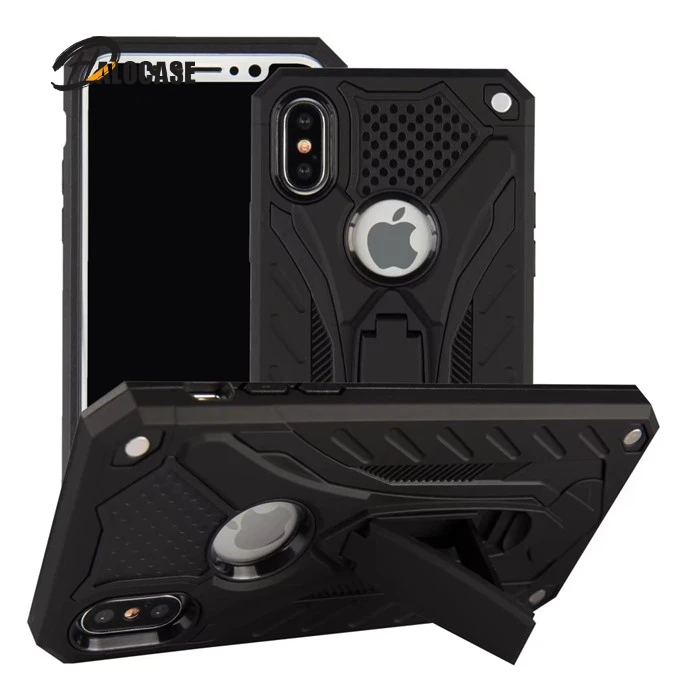 

For iPhone 12 11 Pro XS Max XR X 7 8 6 6s Plus 5 5s SE Phone Case Hybrid TPU PC Dual Plastic Armor Back Cover Case with Stand