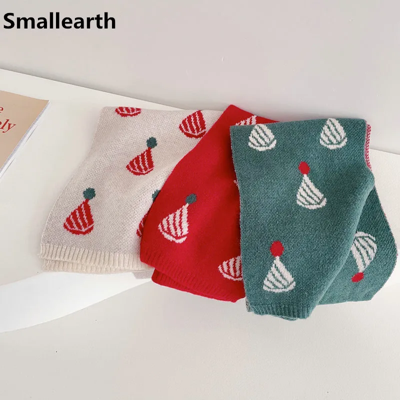 

New Winter Children Knitted Scarf Child Christmas Scarf Cartoon Warm Baby Long Scarves Boys Girls Neck Collar Kids Neckerchief