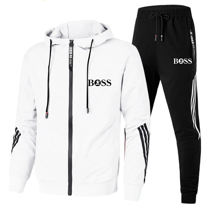 

Men's fashion sportswear, zipper shirt, two-piece casual sportswear, Hoodie and pants, sportswear, new product in 2021