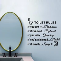 fashion funny wall sticker home accessories toilet rules bathroom toilet wall sticker art decals diy home decoration