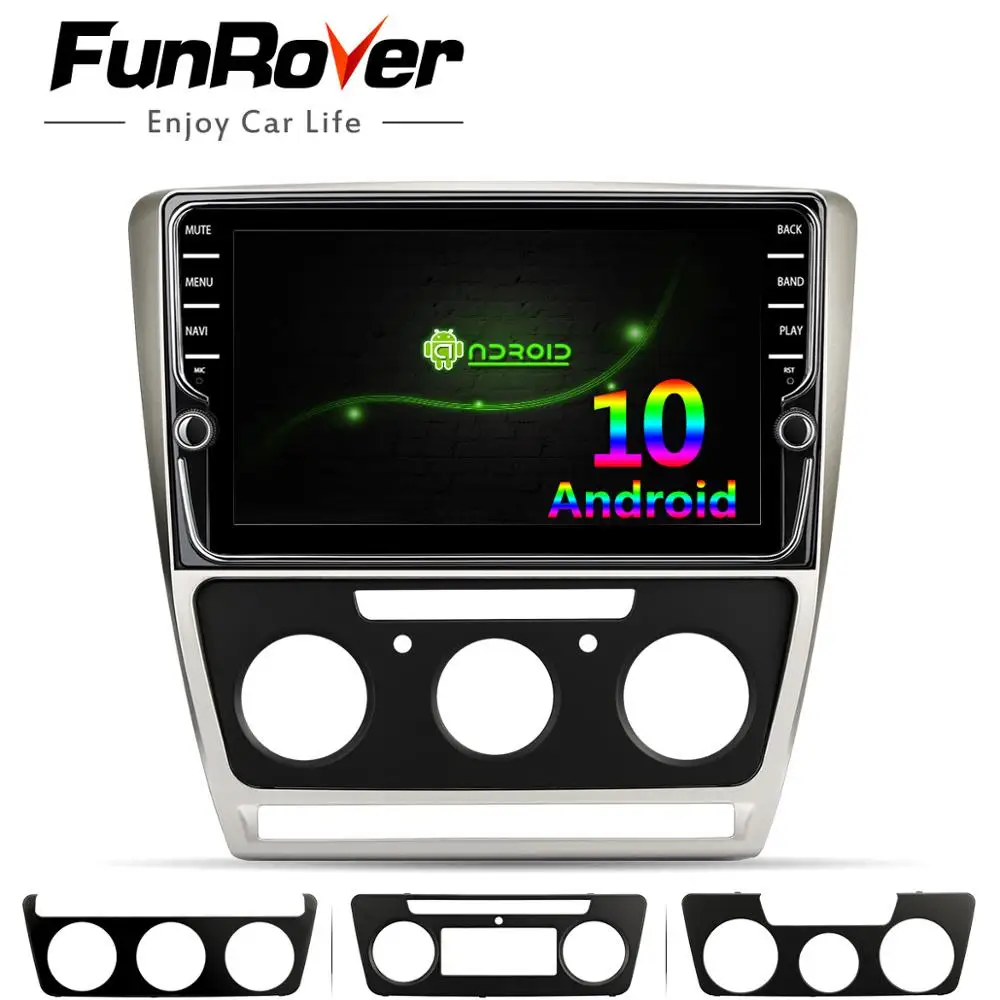 Funrover octa core android 10 0 автомобильное радио для Skoda Octavia 2008 2013 A 5 A5 Yeti Fabia 2 din dvd стерео