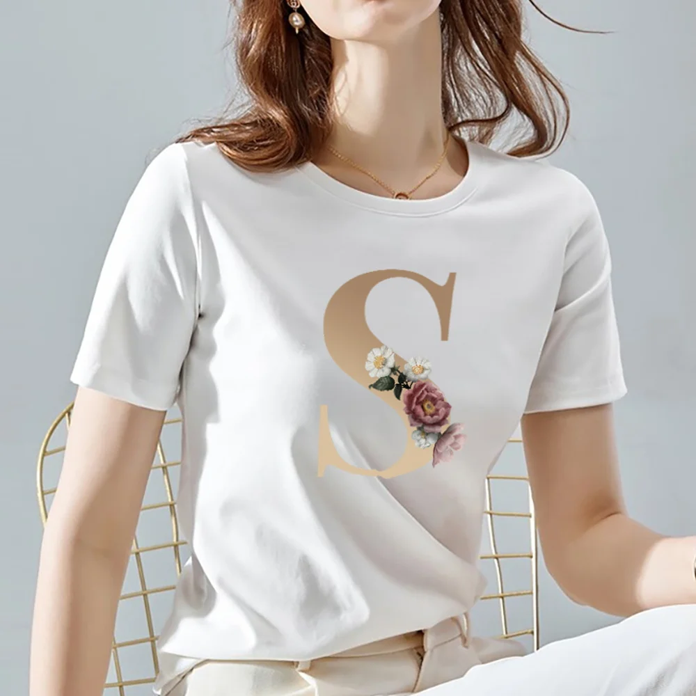 

Футболки для женщин женская повседневная одежда с О-образным вырезом топы тройник 26 букв алфавита шрифт A B C D E F удобная мягкая ткань женские...