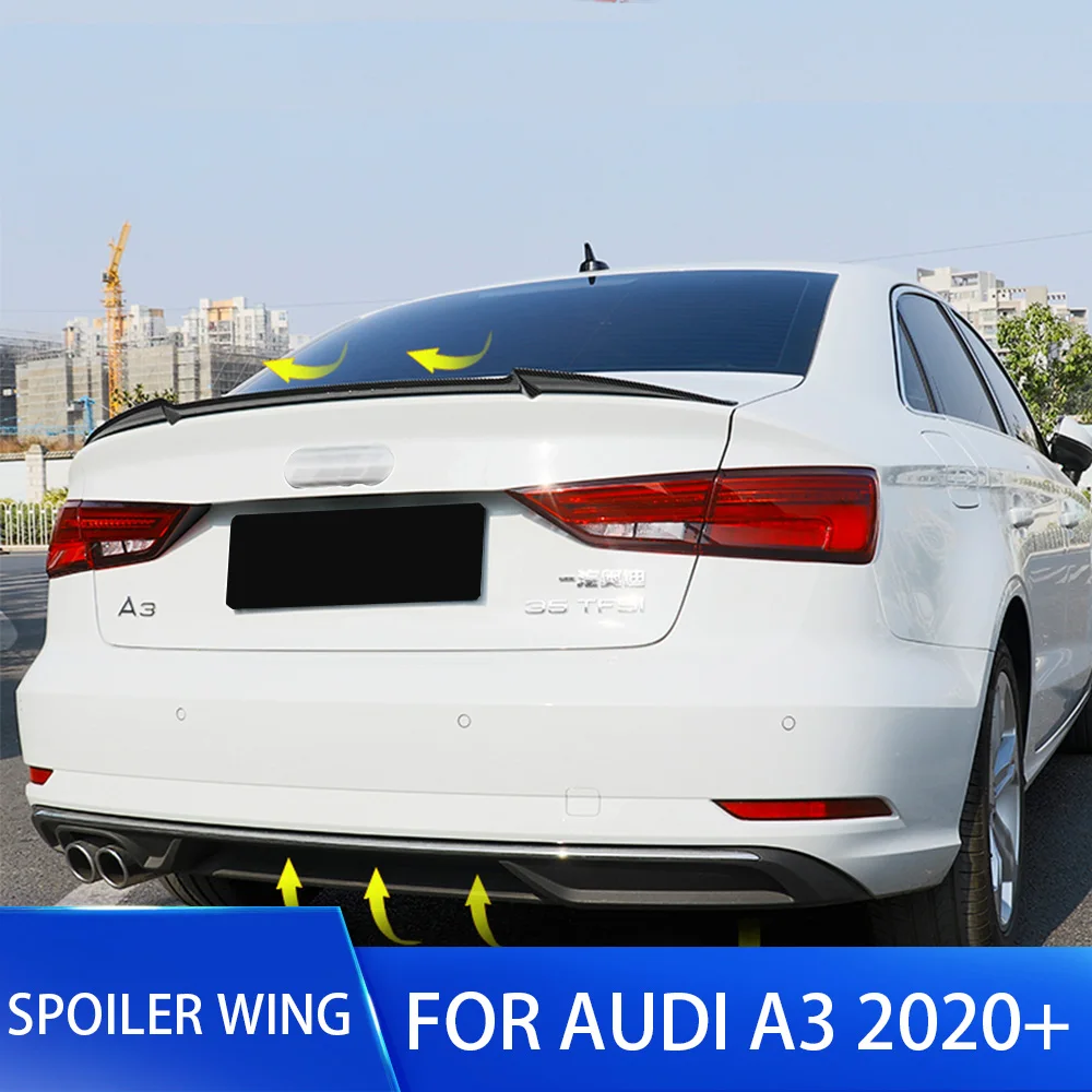Задний спойлер на крышу багажника для AUDI A3 Sedan 4D 2020 UP АБС пластик автомобиля