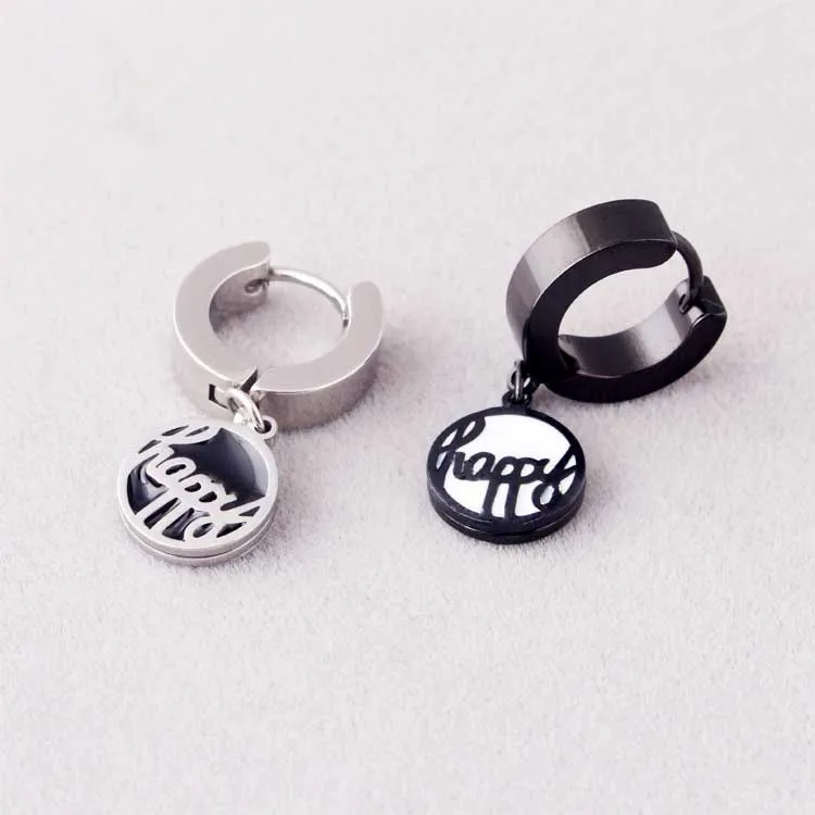 Модные круглые серьги кольца из нержавеющей стали золотого черного и белого