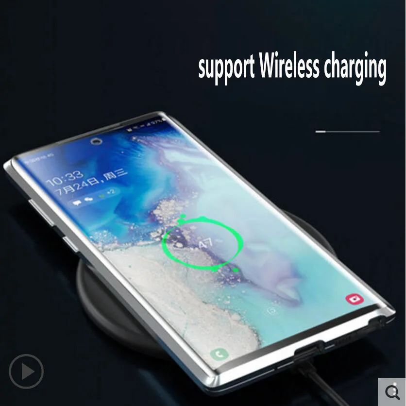 Для samsung Note 10 + plus Pro Чехол для мобильного телефона Магнето двойное стекло в рамке