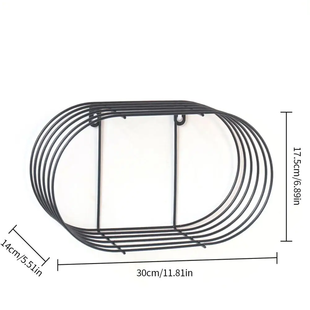 Овальная полка из кованого железа настенная стеллажи для хранения блок