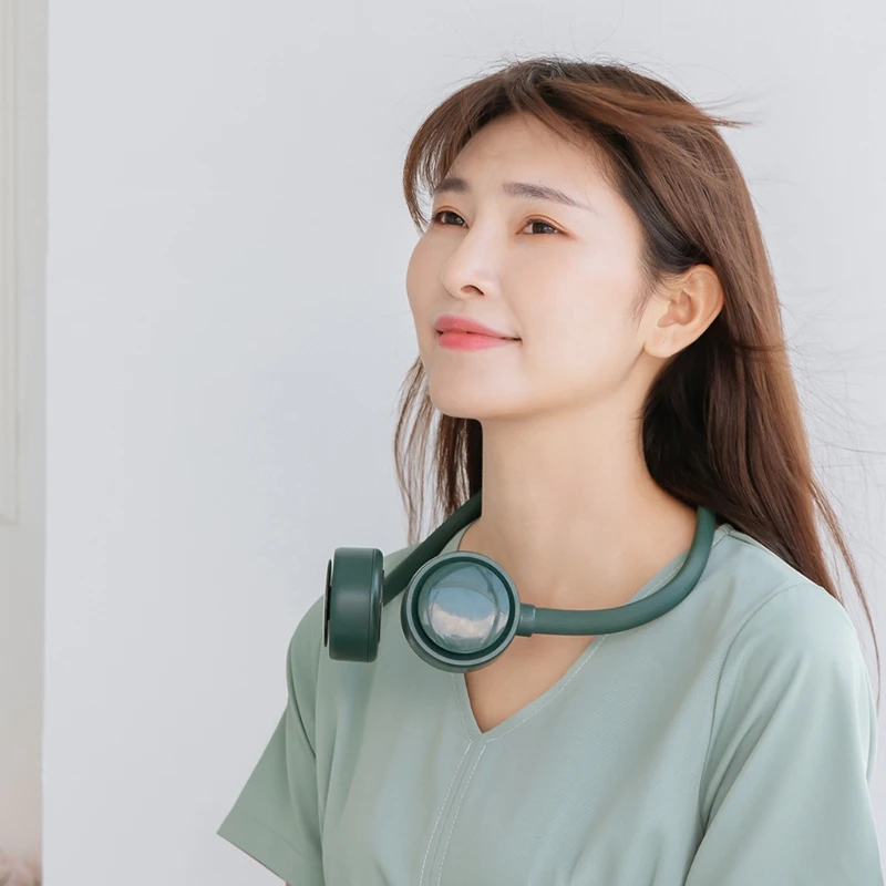 

Y98B портативный подвесной шейный вентилятор, Беспроводная зарядка, 3 режима скорости, воздушный охладитель для путешествий, дома и офиса