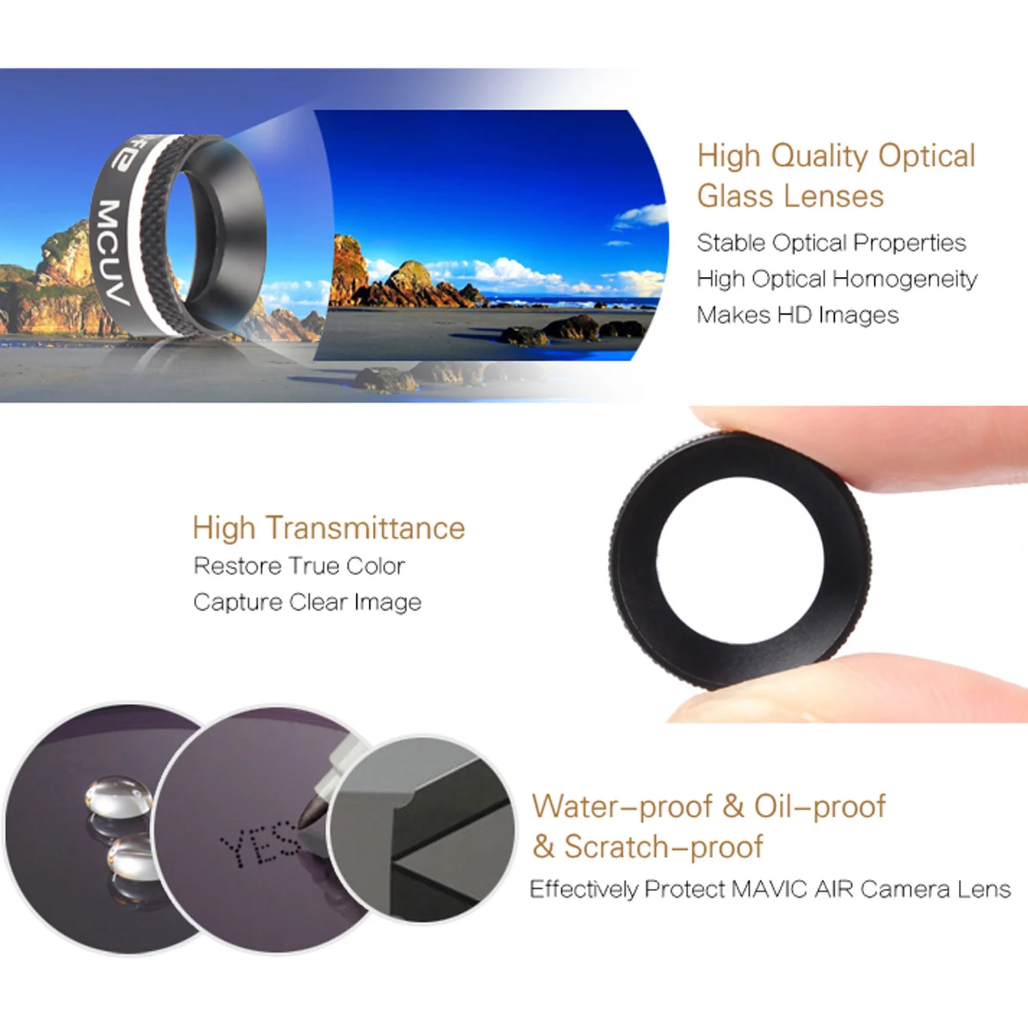 SUNNYLIFE Camera Gimbal Lens Filter MCUV CPL ND4 ND8 ND16 ND32 Sunhood Protector for DJI Mavic Air Drone Accessories|set|set droneset camera |
