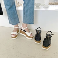 female sandal 2021 summer comfort shoes for women muffins shoe clogs wedge high heels girls flat fashion platform new thick
