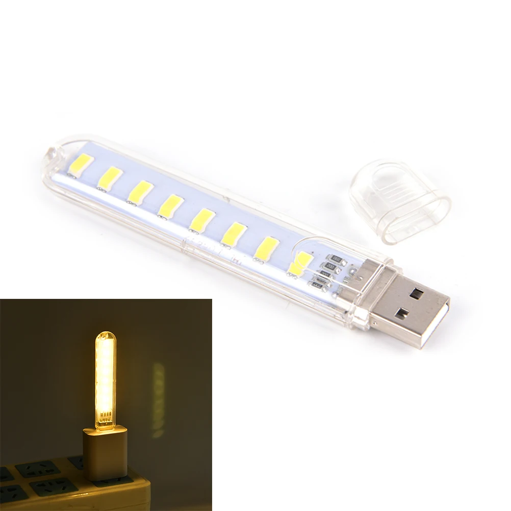 

Portable Night USB Gadget Lighting For PC Laptop DC5V 8 LED Mini Mobile Power USB LED Lamp Camping Computer