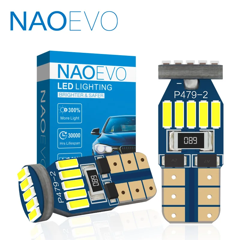 NAOEVO T10 светодиодные лампы W5W Авто боковой светильник 5W5 12V 200Lm интерьера автомобиля