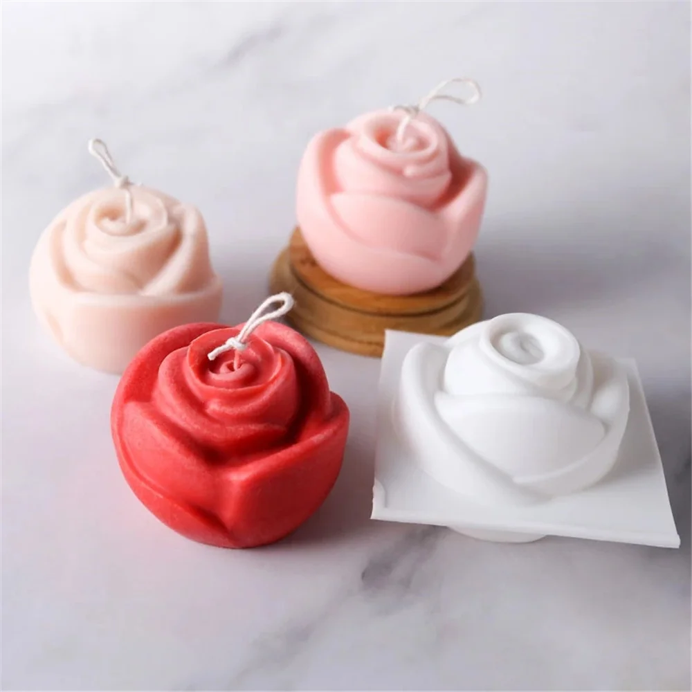 

DIY Rose Wedding Candle Silicone Mold Aromatherapy Home Decoration Flower Handmade Candle Making Resin Mould Chocolate Mold