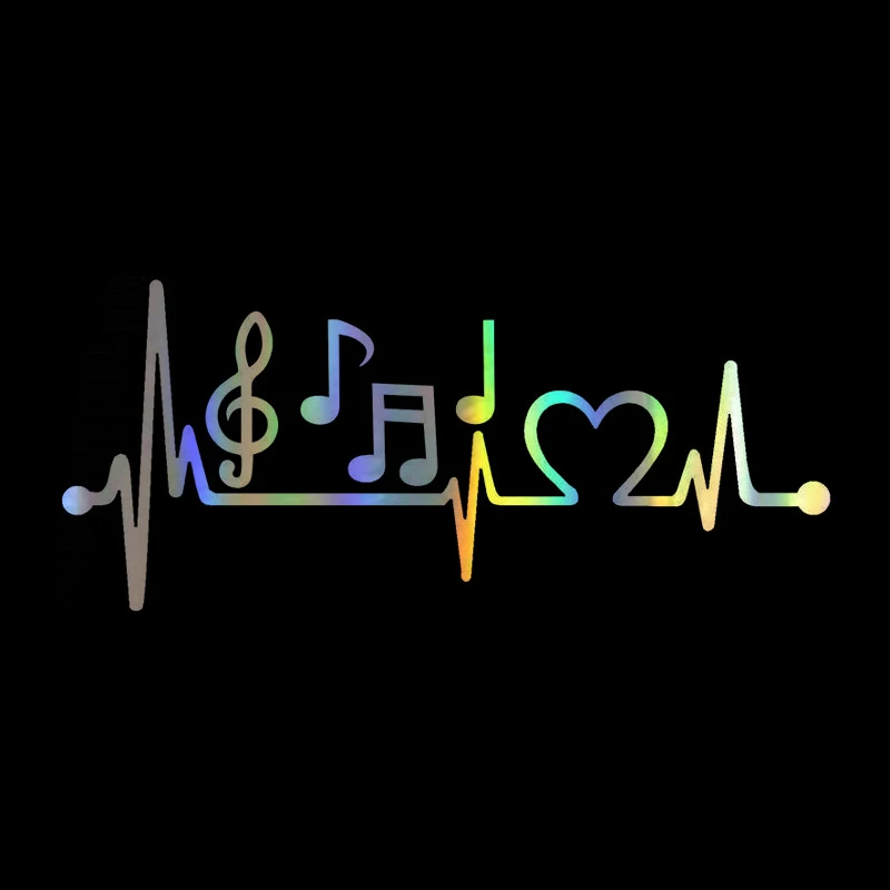 

Car Sticker 3D 21.5cmX8.3cm Music Notes Heartbeat Sticker on Car Funny Stickers and Decals Vinyl Car Styling 18cm