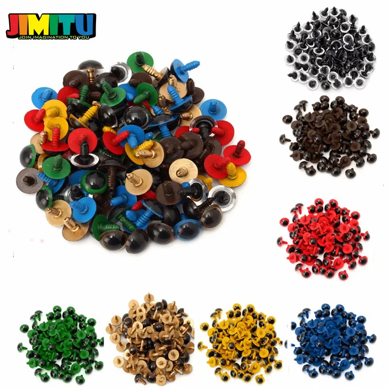 JIMITU красочные пластиковые глаза для кукол 14 мм 100 шт. DIY игрушки кукольных ремесел