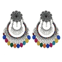 ins indian jhumki jhumka handmade pearl beads flower bridal wedding piercing earrings vintage trendy women party jewelry