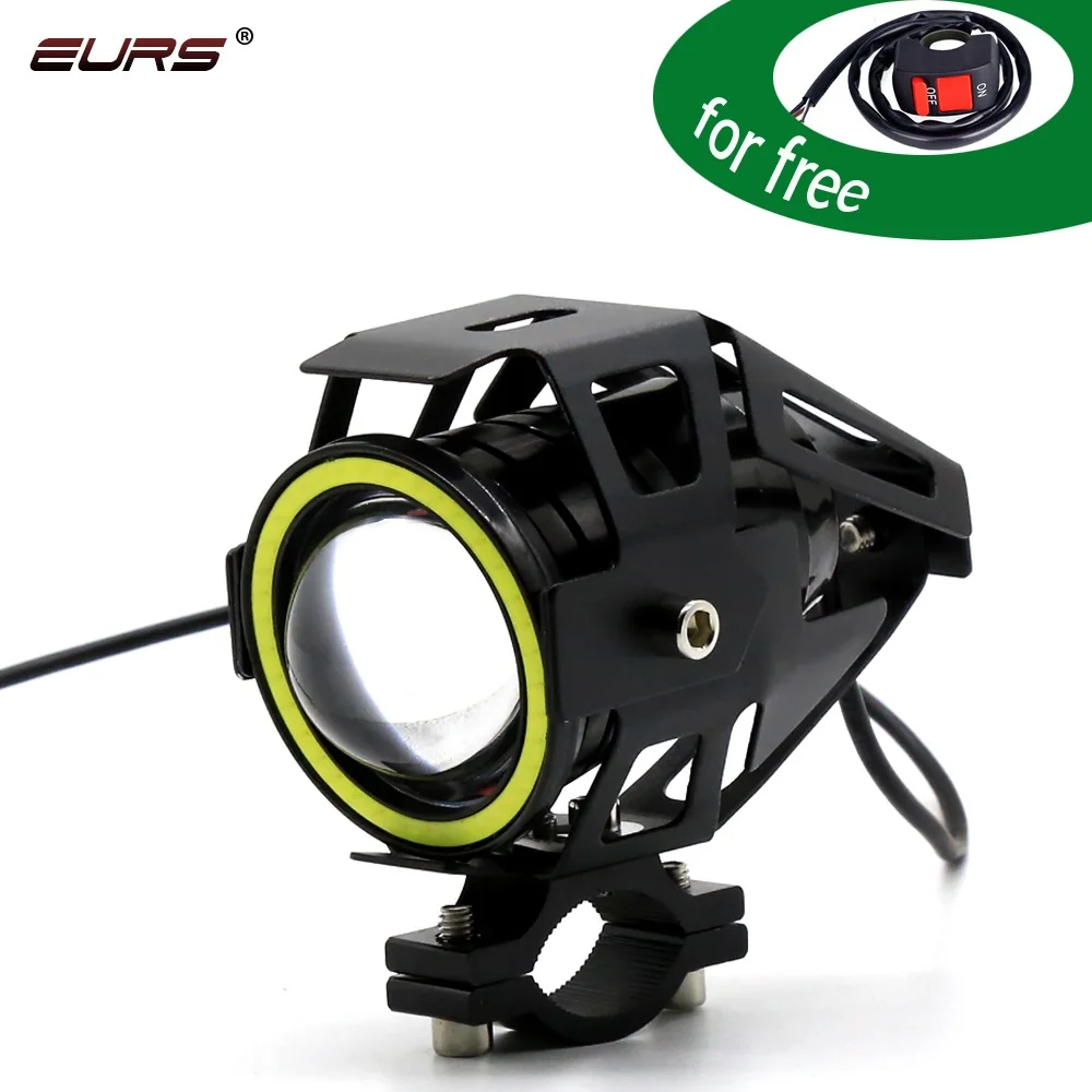 U7 мотоциклетный светодиодный налобный светильник 125 Вт Водонепроницаемый IP68 3000lm