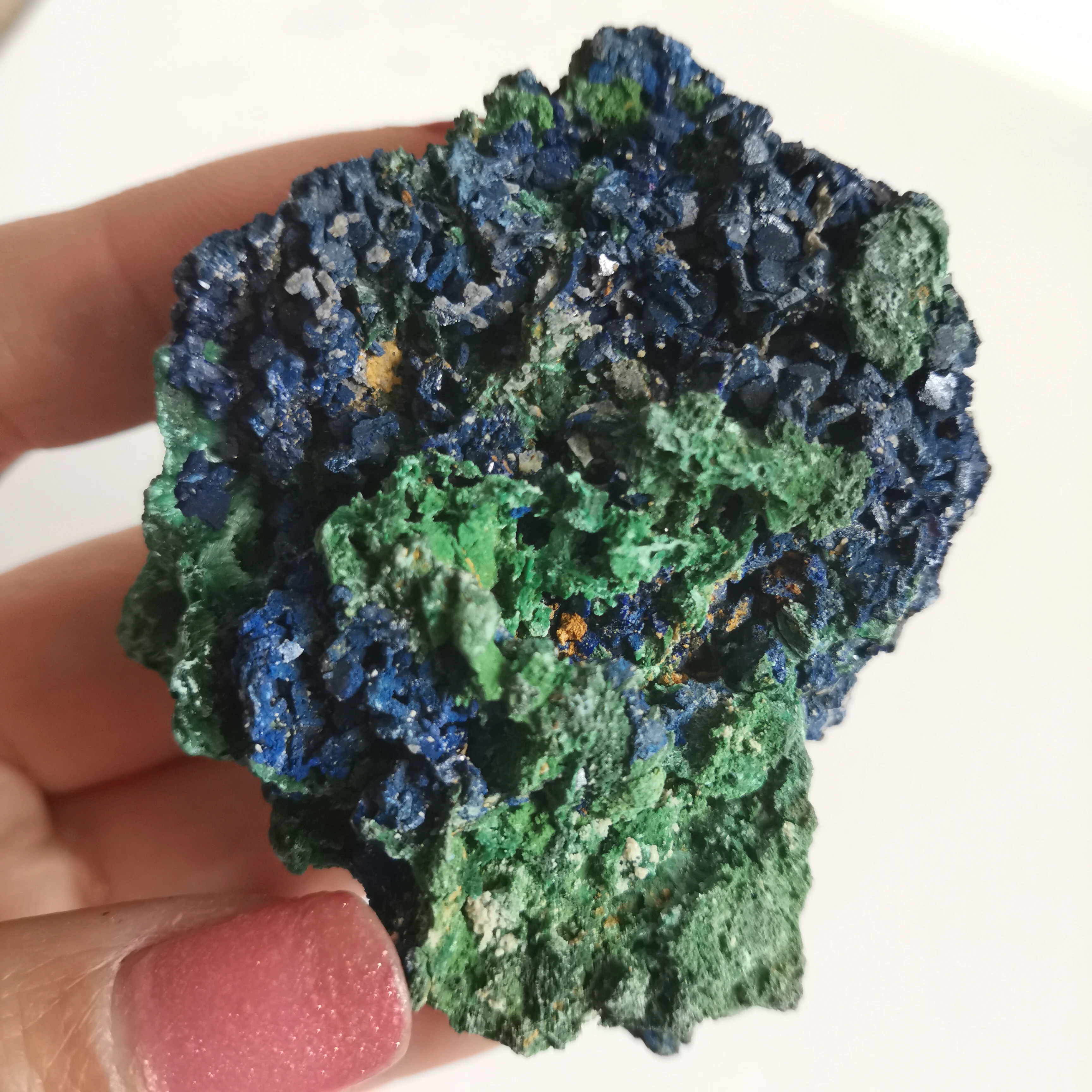 98 г натуральный чессилитовый материал образец Azurite Geode Bule и зеленый Целебный
