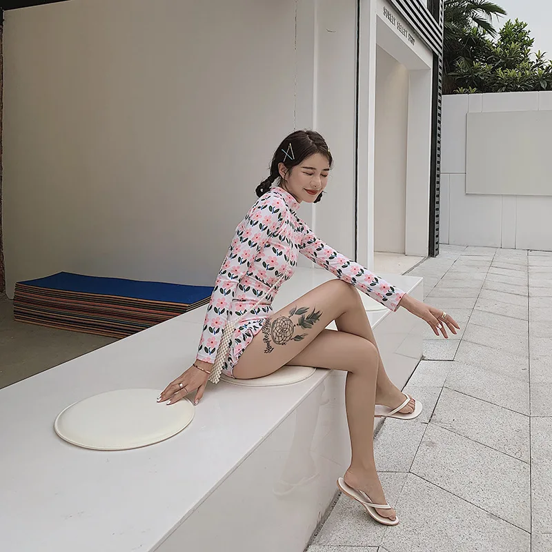 Женский костюм для серфинга корейский купальник Длинные Топы одежда плавания с