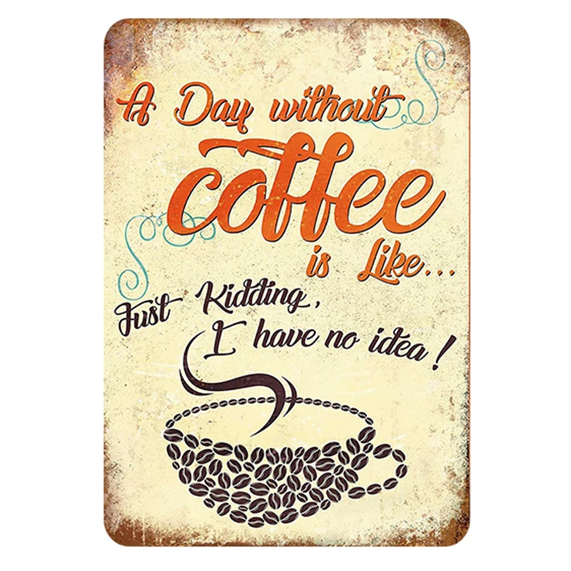 Оловянные знаки для кофейни винтажные металлические пластины кафе картина в