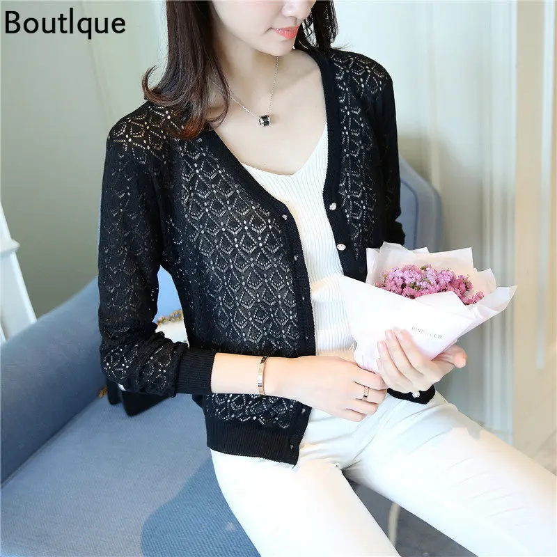 

Special Price, Thin Knitted Sweater, Women's Cardigan Jacket, 2021 Summer Sunscreen, Short Air Conditioning Shirt.