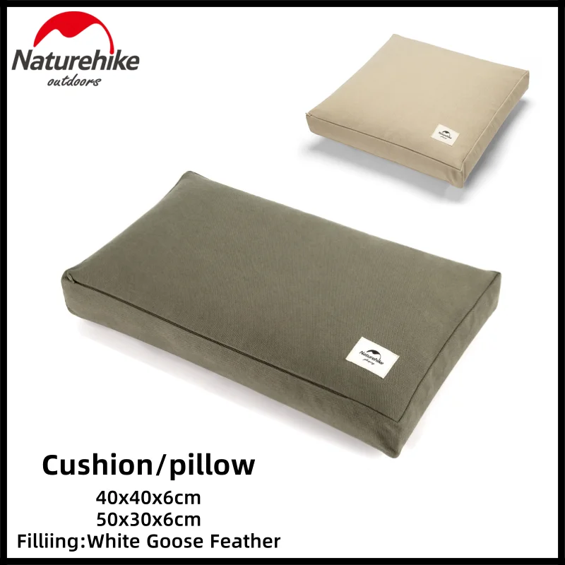 

Подушка Naturehike для путешествий, кемпинга, Ультралегкая портативная поясничная подушка с белыми гусиными перьями, тканевая подушка двойного назначения