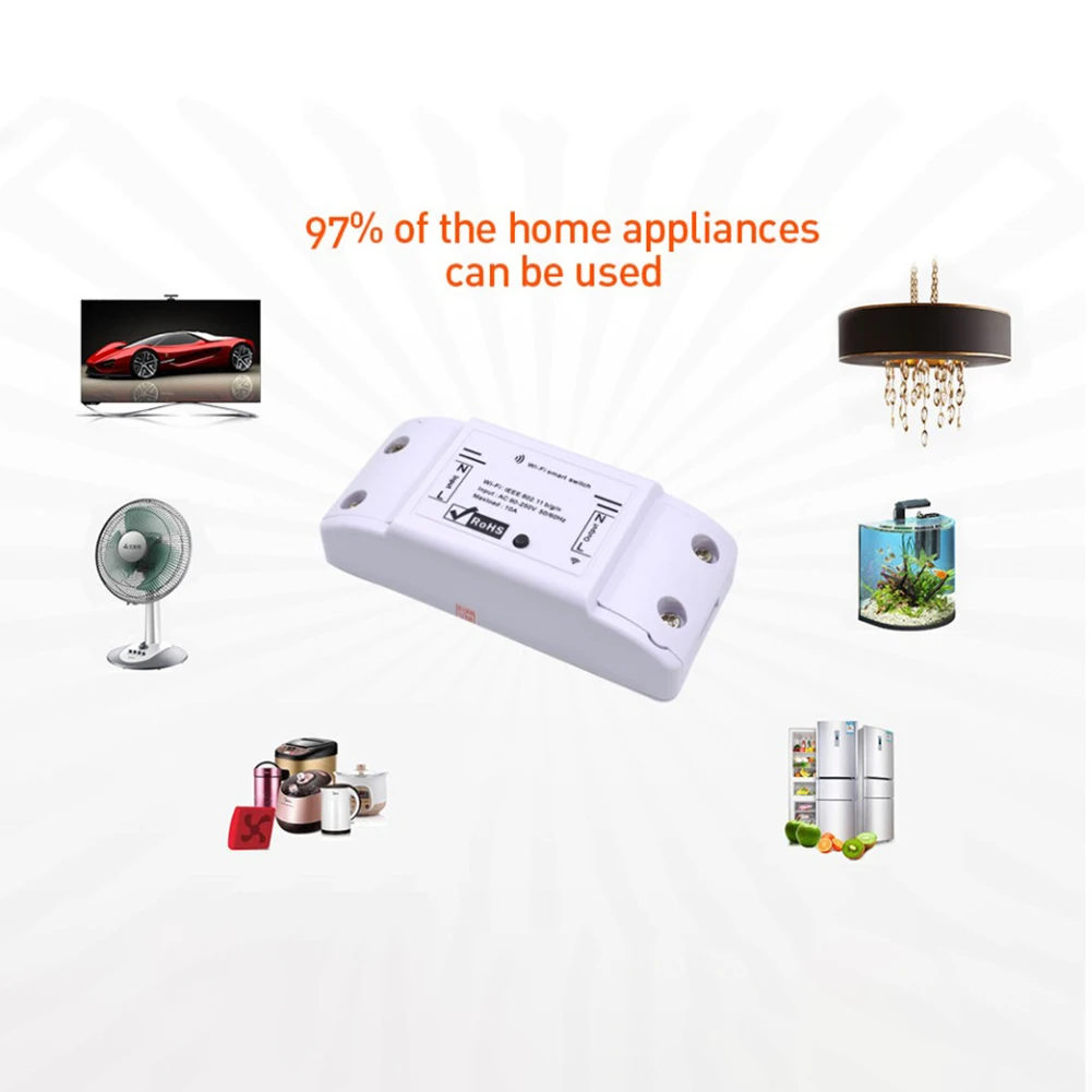 

WiFi Smart Light Switch Universal Wireless Remote Breaker Controller Module for LED Lamp Works with Alexa Google Assistant IFTTT