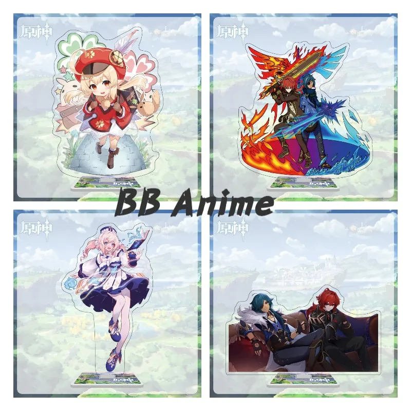 

Anime Figure Genshin Impact Babala Diluc Venti Klee Keqing Qiqi Acrylic Stand Model Plate Desk Decor Standing Sign Fans Keychain