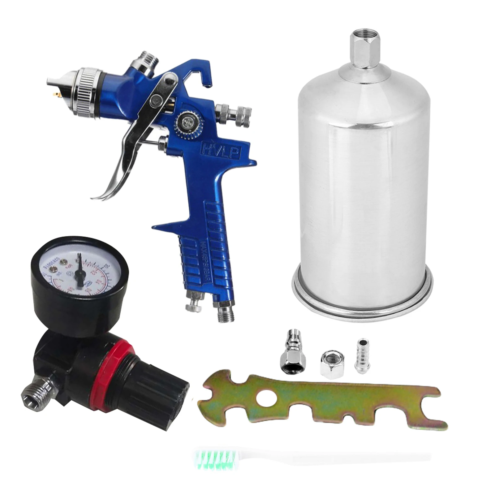 

Spray Gun 1.4mm Nozzle 1000CC Car Gravity Feed HVLP Air Paint Spray Guns With Regulator And Air Inlet Joint Dropshipping