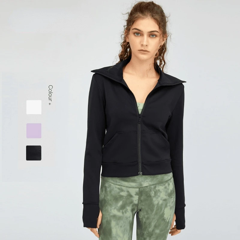 

2021 одежда для фитнеса, Спортивная рубашка на молнии для женщин, дышащая рубашка для бега, повседневная спортивная одежда, быстросохнущие ру...