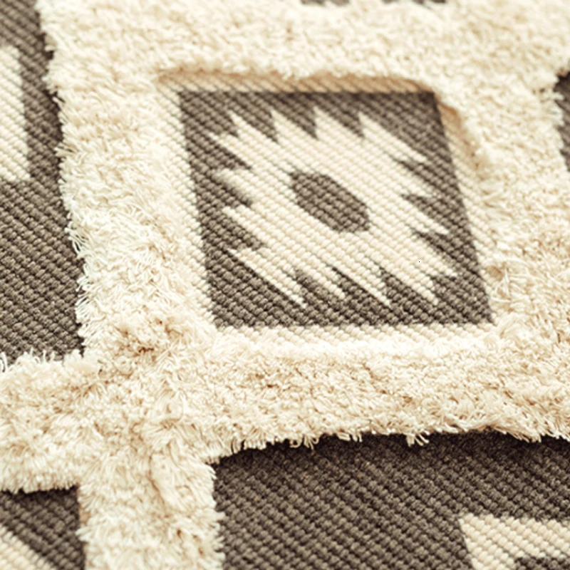 Марокканский хлопок тканый ковер ручной работы коврики ворсистые кисточки с