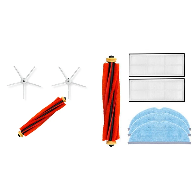 

2 комплекта деталей для пылесоса: 1 комплект, основная щетка, роликовая щетка, боковая щетка, A и 1 набор съемных щеток