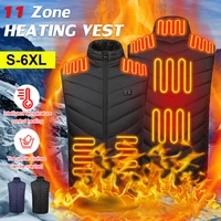 11 heated vest jacket 3 speed adjustable intelligent electric heating thermal warm vest usb charging winter unisex vest