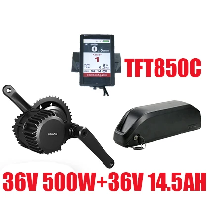 850C 36V14.5AH BBS02 500W 36v Bafang мотор комплект с батареей 36В 13/14. 5/16ah/19.2AH для переделки электрического велосипеда e bkie велосипед комплект середине приводной двигатель - Цвет: 850C 36V14.5AH