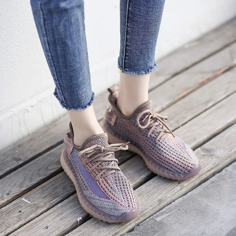 

2021 Ladies Sneaker Fashion Casual Shoes Outdoor Sports Running Shoes Light Breathable Reflective Trend Women's Walking Shoes