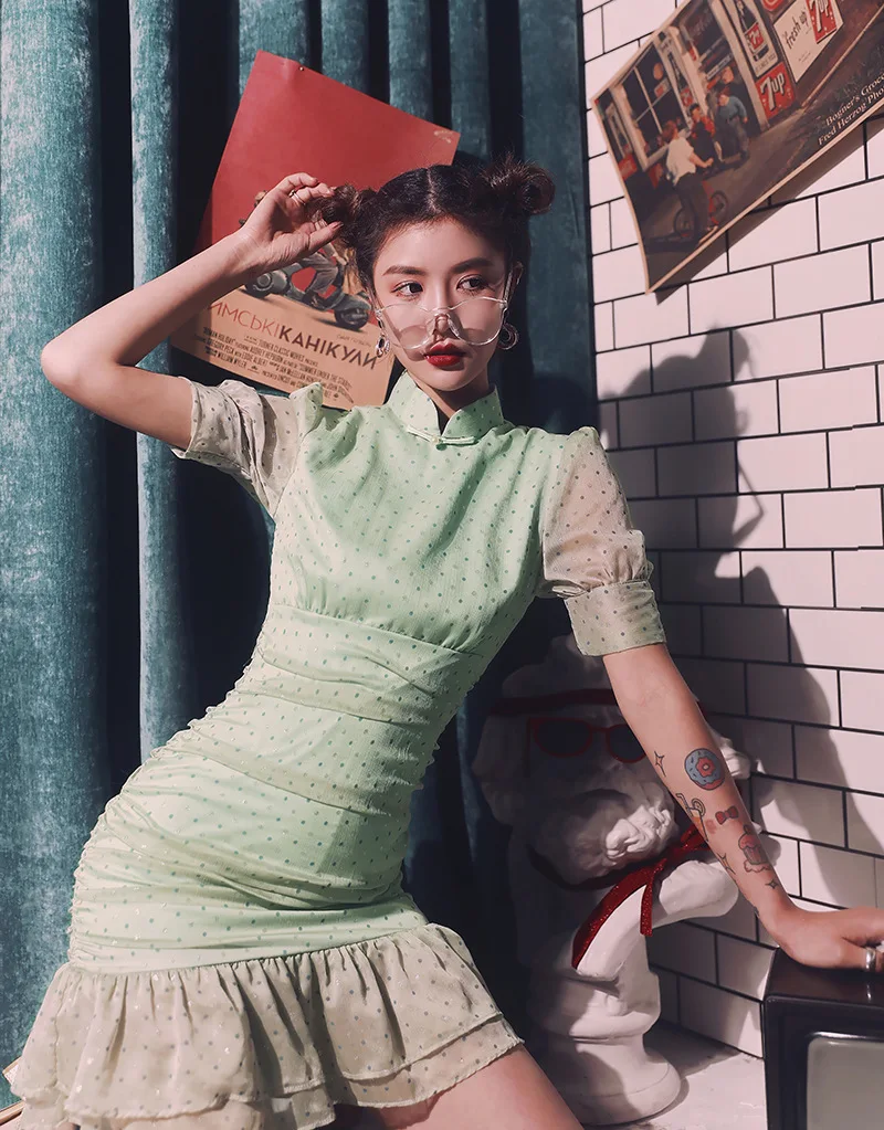 Современное китайское дизайнерское платье Ципао для девочек 2021|qipao dress|cheongsam qipao