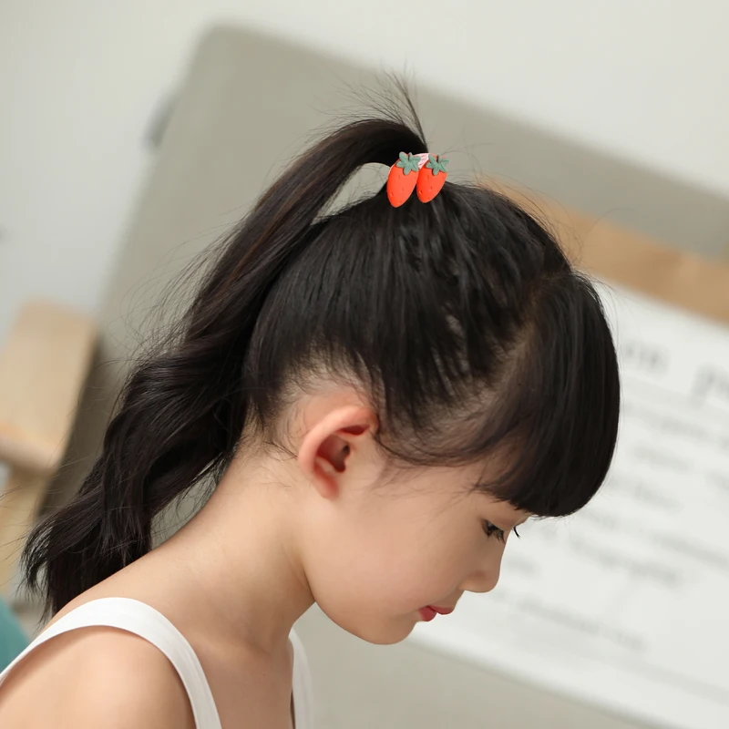 2 шт./компл. новинка милая акриловая резинка для волос с мультяшными фруктами