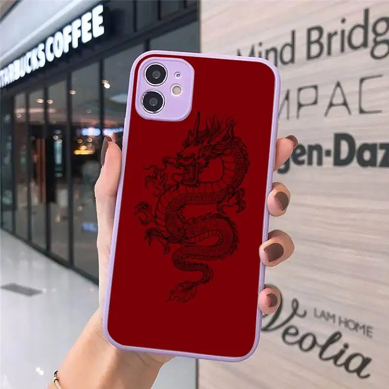 

dragon china retro art original Phone Case Matte Transparent for iPhone 7 8 11 12 s mini pro X XS XR MAX Plus cover funda
