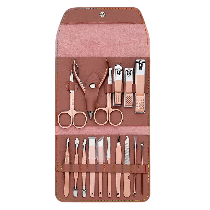 

4/16pcs Nail cutter Set Nail Clipper Set Leather bag Stainless Steel Cutter Tool Finger Nail Clipper Kit
