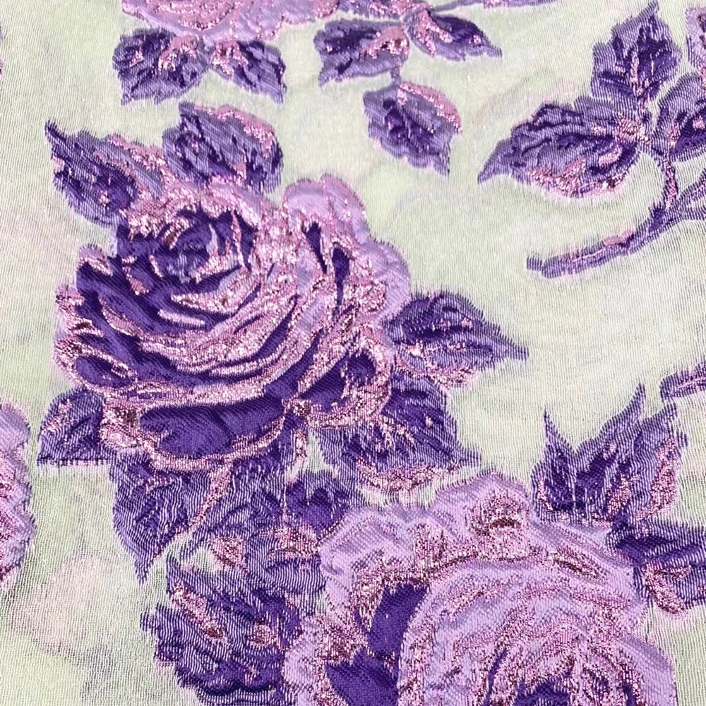 

Anna 2020 Latest Brocade Jacquard Lace Fabric French Lace Fabric Blue Embroidered African Nigerian Laces Fabrics For Party Dress