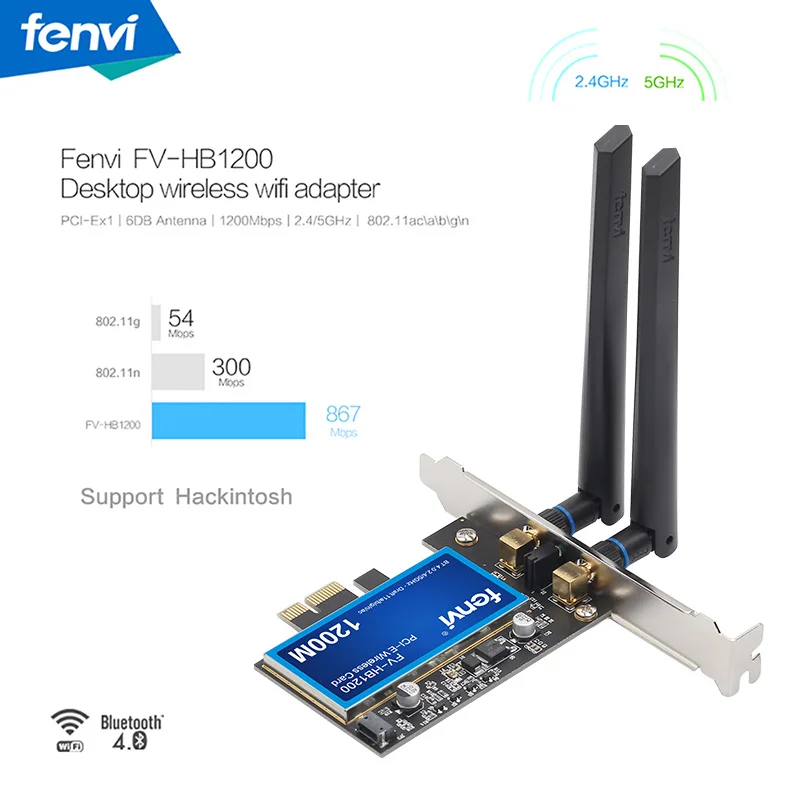 1200 Мбит/с для Broadcom BCM94360CS2 двухдиапазонный Настольный Wi Fi Bluetooth4.0 802.11ac 2 4G/5 ГГц Airdrop