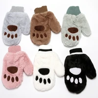 fluffy cat claw mittens plush animal paw gloves with rope full finger mittens halloween cosplay costume accessories