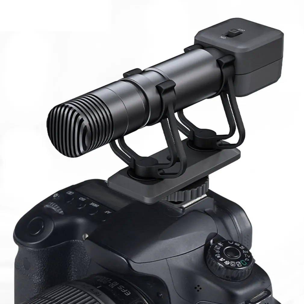 

REC03 Noise Reduction Portable Microphone For DSLR Camera Smartphone Rechargeable Mic With Shock Mount